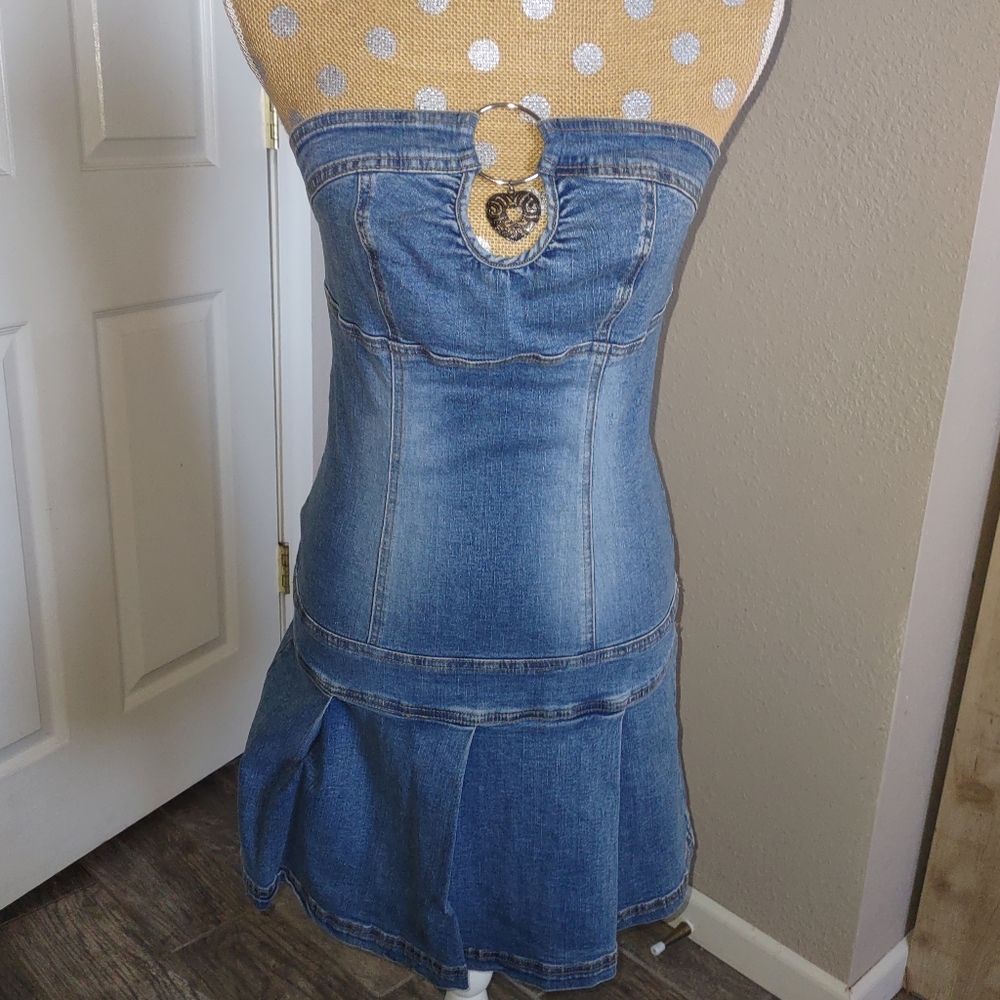 Country Strapless denim dress
